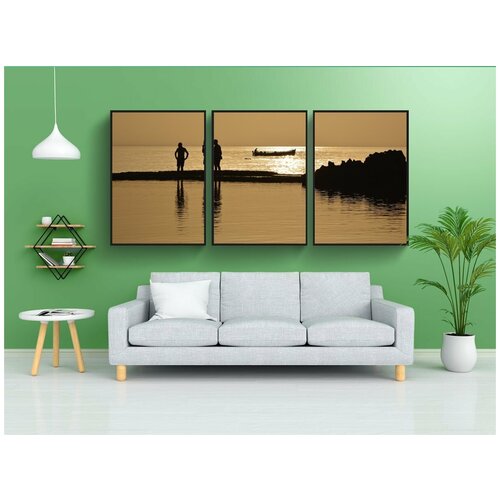 фото Набор модулных постеров для интерьера "люди, море, вода" 60x90 см. в тубусе, без рамки lotsprints