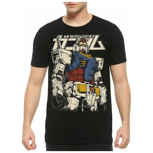 Футболка Design Heroes Аниме Gundam / Гандам Мужская Черная 2XL