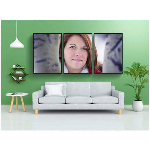 фото Набор модулных постеров для интерьера "женщина, портрет, женский пол" 60x90 см. в тубусе, без рамки lotsprints