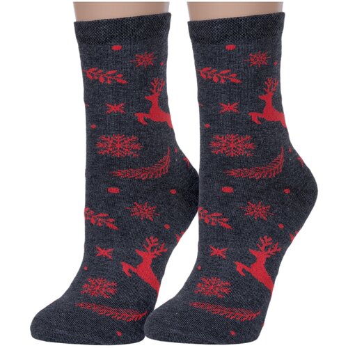 Носки Красная Ветка, 2 пары, размер 23-25, серый носки красная ветка 2 пары размер 23 25 серый