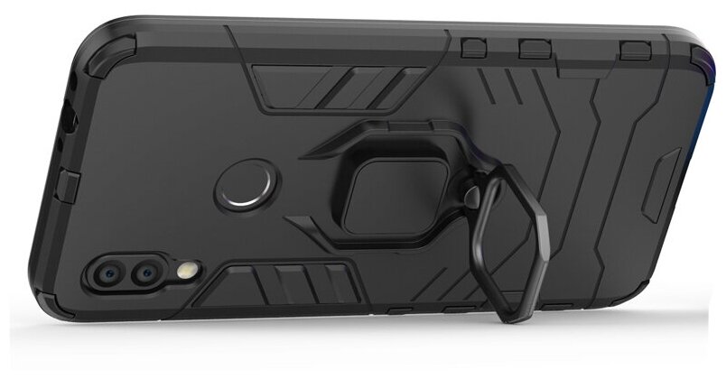 Противоударный чехол с кольцом Panther Case для Xiaomi Redmi 7 черный