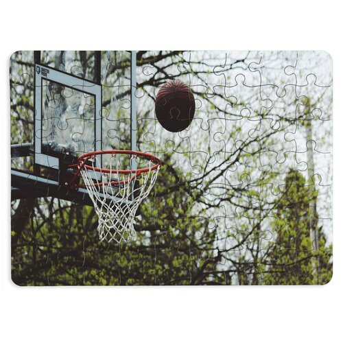 Пазлы CoolPodarok Баскетбол Баскетбольный мяч летит в сетку 13х18см 63 эл. магнитный