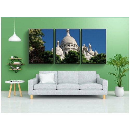 фото Набор модулных постеров для интерьера "франция, париж, святое сердце" 60x90 см. в тубусе, без рамки lotsprints
