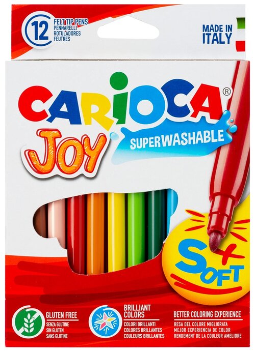 Carioca Набор фломастеров Joy, 40614, разноцветный, 12 шт.