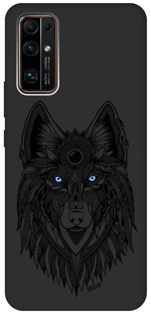 Ультратонкая защитная накладка Soft Touch для Honor 30 с принтом "Grand Wolf" черная