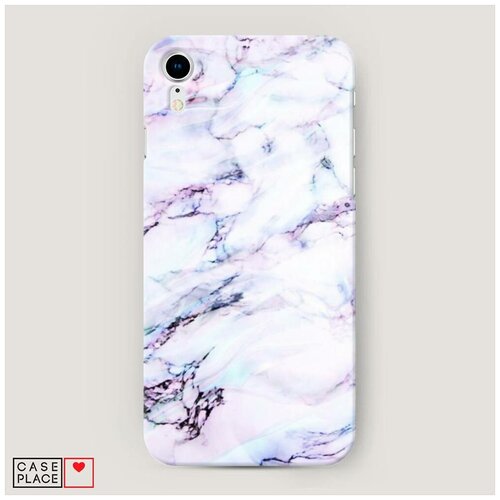 фото Чехол пластиковый iphone xr (10r) радужный мрамор case place