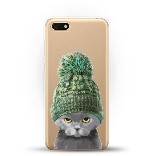 фото Силиконовый чехол кот в шапке на huawei y5 lite (2018) andy & paul