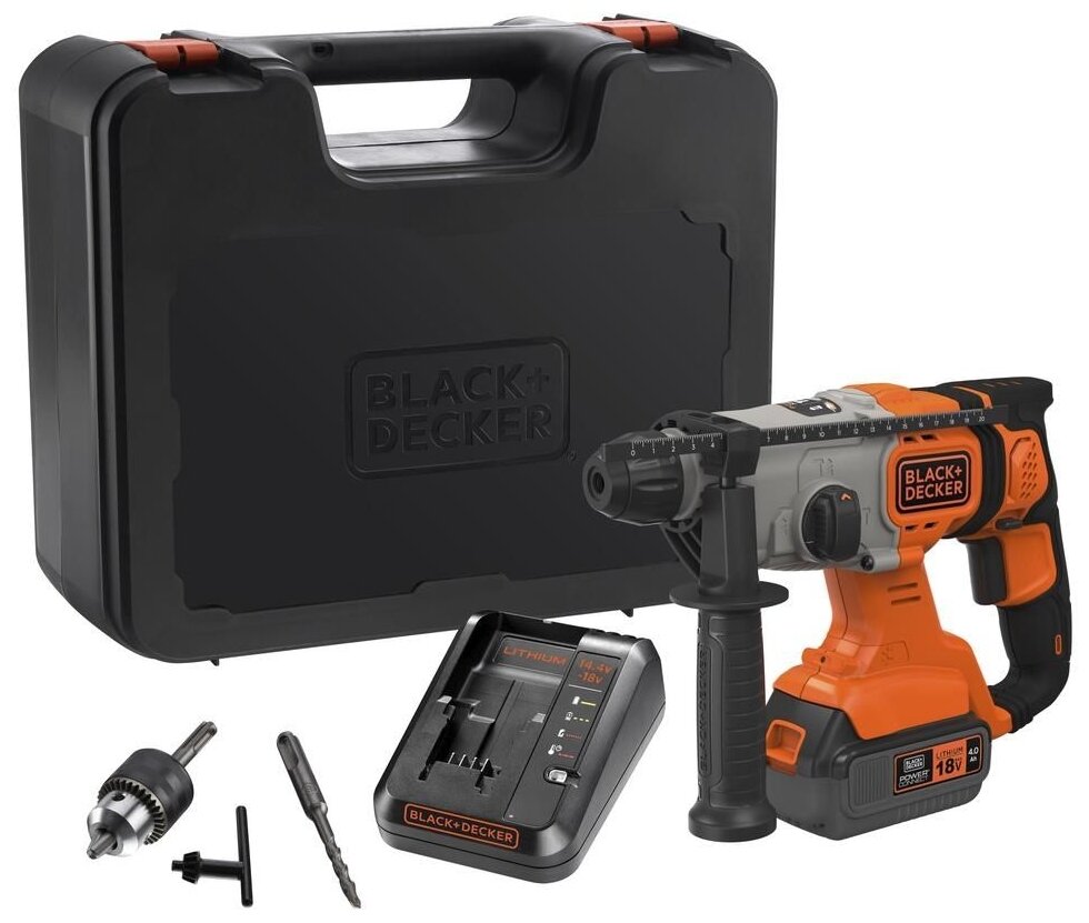 Аккумуляторный перфоратор Black+Decker BCD900M1K-QW, SDS Plus, 18В, 4Ач + патрон - фотография № 3