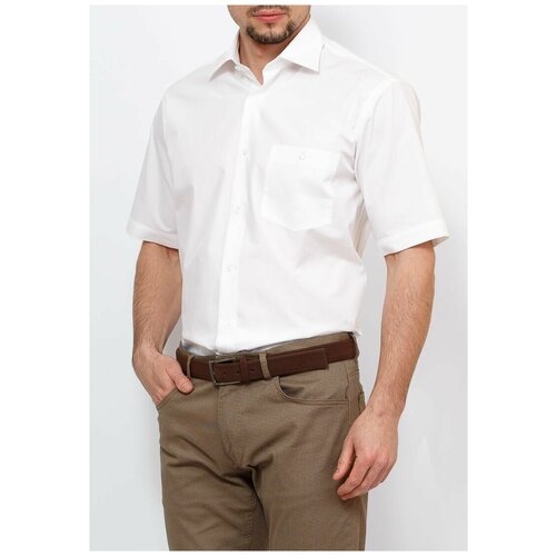 Рубашка GREG, размер 174-184/39, белый рубашка greg повседневный стиль прямой силуэт короткий рукав карманы размер 174 184 46 черный
