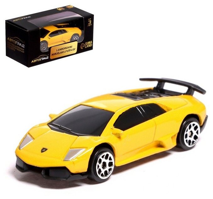 Автоград Машина металлическая LAMBORGHINI MURCIELAGO LP 670-4 SV, 1:64, цвет жёлтый