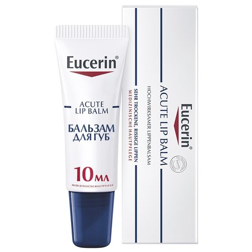 Eucerin Бальзам для губ Увлажняющий, бесцветный успокаивающий и увлажняющий бальзам для губ eucerin acute 10 мл