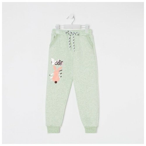 фото Брюки для девочки начёс, цвет зеленый, рост 116 bebus