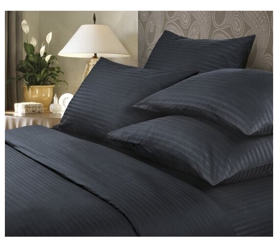 фото Простыня на резинке "Verossa. Stripe. Black", 200х200 см