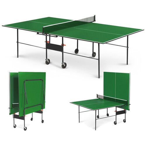 Теннисный стол складной компактный Green с сеткой теннисный стол startline olympic с сеткой зеленый