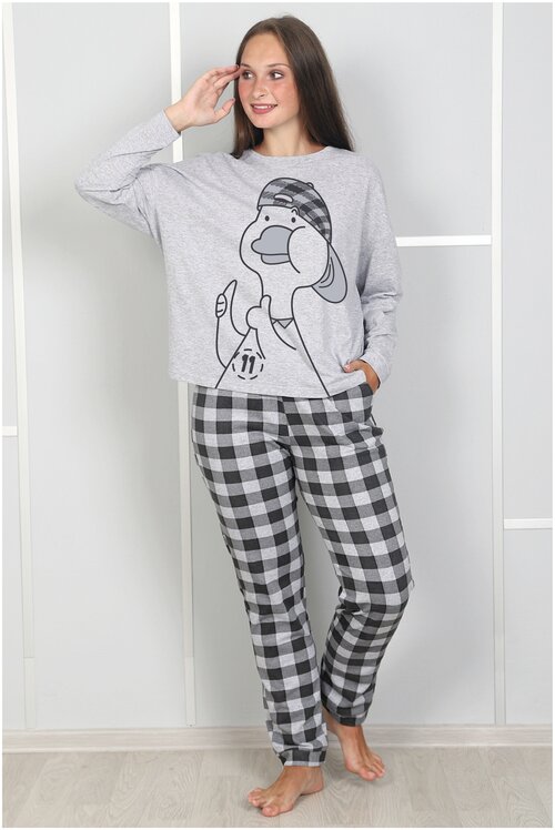 Пижама , размер 50, серый