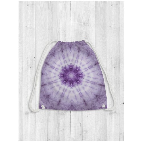 фото Сумка рюкзак-мешок joyarty "фиолетовые узоры" для обуви и вещей, 38x40 см