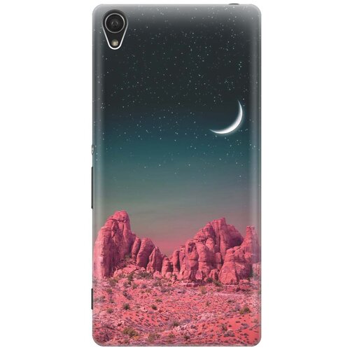 фото Силиконовый чехол на sony xperia z3 / сони иксперия зет 3 с принтом "месяц над розовыми горами" gosso
