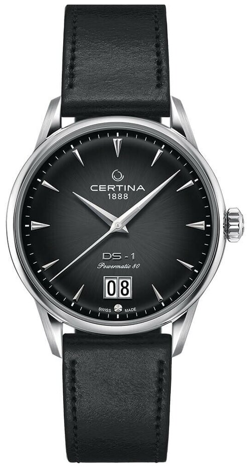 Наручные часы Certina DS-1, черный, серебряный