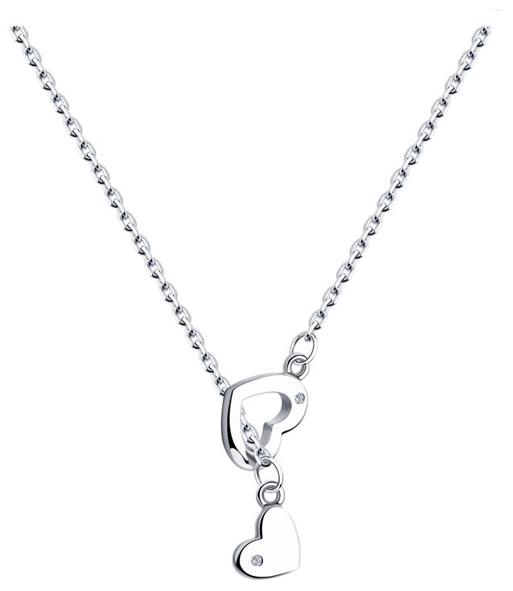 Колье, серебро, 925 проба, родирование, бриллиант