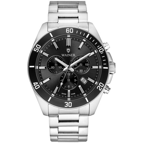 Наручные часы WAINER Zion, серебряный, черный мужские часы wainer wa 25677 d