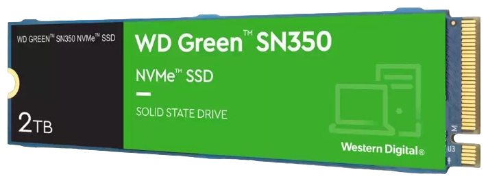 Твердотельный накопитель SSD WD Green SN350 NVMe WDS200T3G0C 2ТБ M2.2280 (QLC) - фото №1