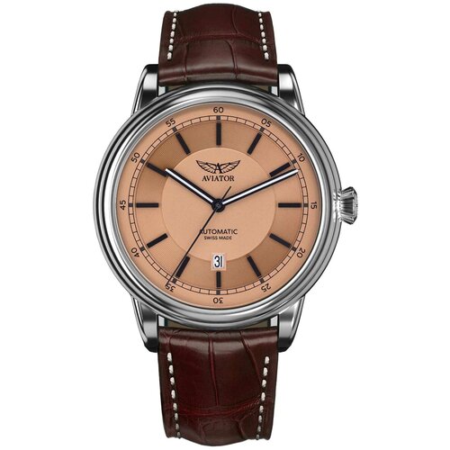 фото Наручные часы aviator наручные часы aviator v.3.32.0.244.4, бежевый, коричневый