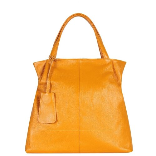 фото Сумка/сумка женская/натуральная кожа/meyninger/а-св-5581/желтыйл21/модель хобо/с двумя ручками/с плечевым ремешком