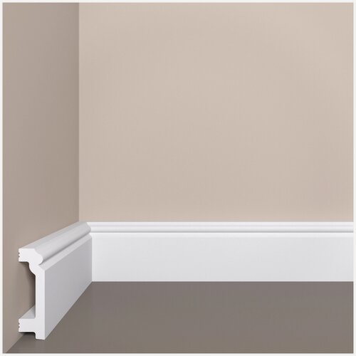 Изображение товара Плинтус напольный ударопрочный, белый bello deco П 7 70х20x2000 мм