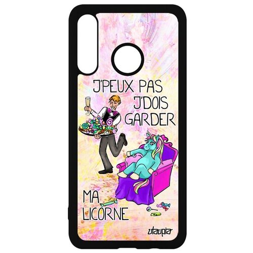 фото Яркий чехол на телефон // huawei p30 lite // "не могу - сижу с единорогом!" принт повод, utaupia, светло-розовый
