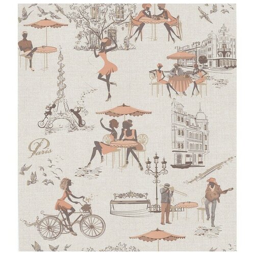 Обои дуплекс на бумажной основе Malex Парижанка 239922-9 бежево-оранжевый 05310м 591₽