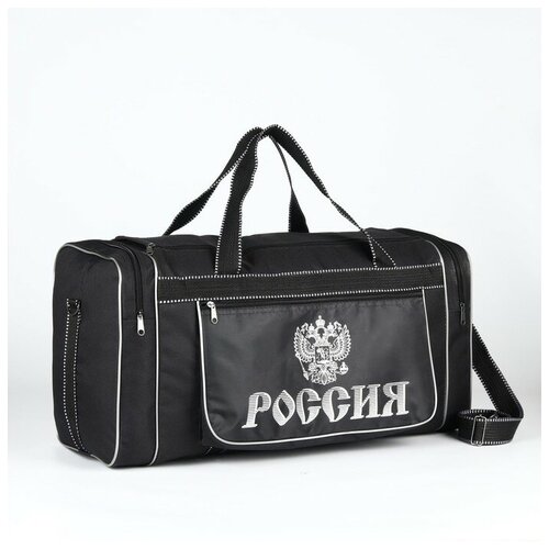 фото Сумка спортивная, отдел на молнии, 3 наружных кармана, длинный ремень, цвет черный sarabella