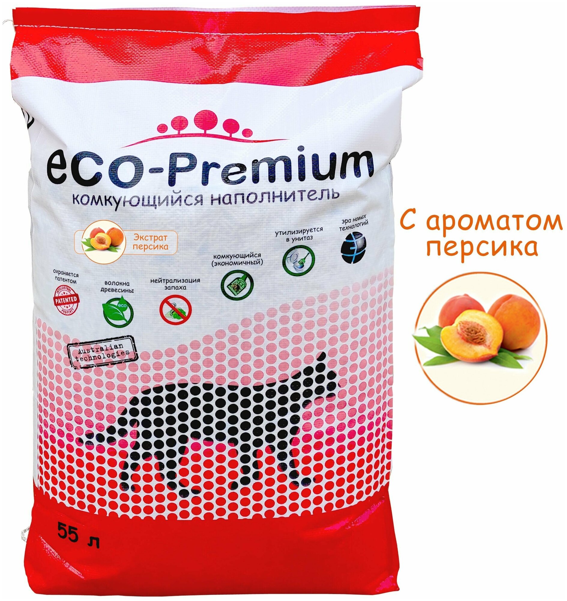 ECO Premium Персик наполнитель древесный 20 кг 55 л - фотография № 3