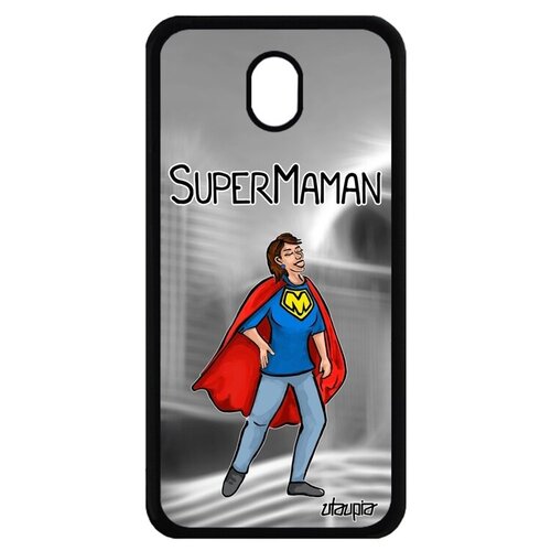 фото Противоударный чехол для мобильного // galaxy j7 2017 // "супермама" мама комичный, utaupia, серый