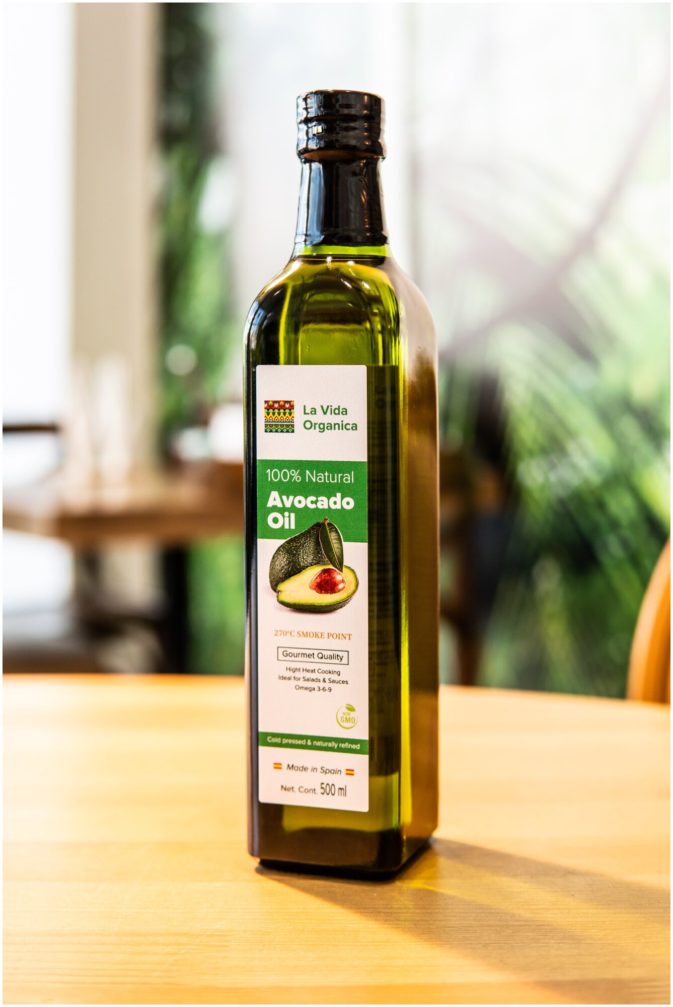 500 мл. Масло Авокадо La Vida Organica 100% Natural Avocado Cooking Oil