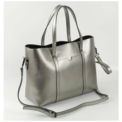 фото Женская кожаная сумка 1812 сильвер-грей (45707) fuzi house