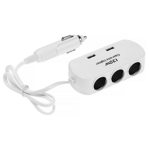 Разветвитель прикуривателя TORSO 12-24 В USB 2А провод 40 см 1023₽