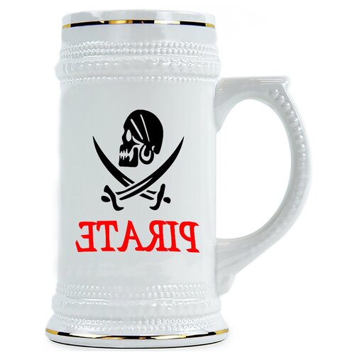 фото Пивная кружка череп и сабли пиратские drabs