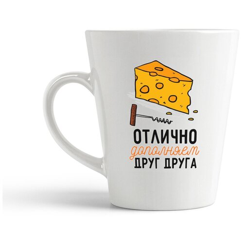 фото Кружка-латте coolpodarok "прикол. отлично дополняем друг друга (есть пара) он"