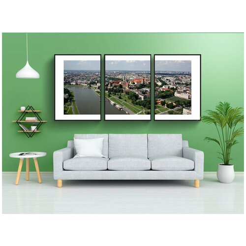 фото Набор модулных постеров для интерьера "вавель, замок, с высоты птичьего полета" 60x90 см. в тубусе, без рамки lotsprints