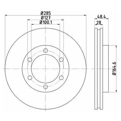 фото Тормозной диск передний nisshinbo nd1087 для toyota hiace iv