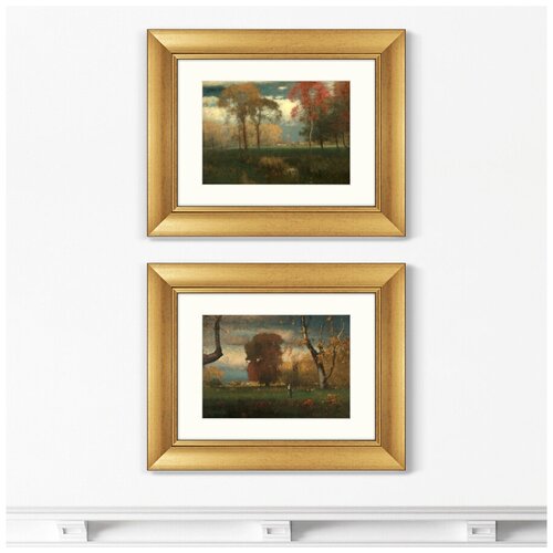 Купить Набор из 2-х репродукций картин в раме Sunny Autumn Day, 1892г. Размер картины: 40, 5х50, 5см, Картины в Квартиру