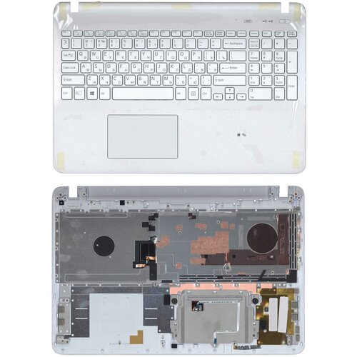 Клавиатура для ноутбука Sony FIT 15 SVF15 белая топ-панель с подсветкой 4040₽