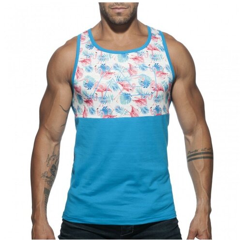 Майка Addicted Flamingo Tank Top, размер 2XL, бирюзовый, голубой майка addicted хлопок размер l бирюзовый