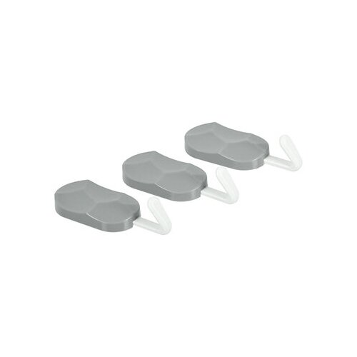 Набор крючков на клеевой основе (3 шт) серый, 8*3 см, пластик MARMITON
