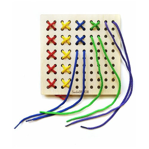 Шнуровка Монтессори Квадрат Smile Decor 5241742 .