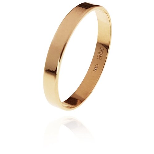 Кольцо обручальное плоское из красного золота 585 пробы, ширина - 3 мм., размер - 20, вес - 1,76 гр.