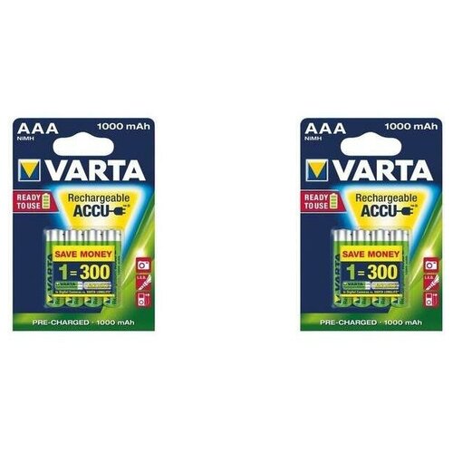 фото Аккумулятор varta r2u ready to use ni-mh aaa 1000 mah 8 шт 57033-4-n