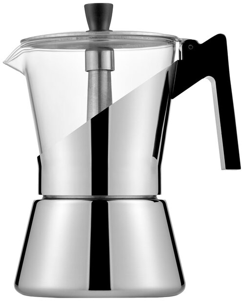 Гейзерная кофеварка Italco Cristallo Induction, 300 мл, 300 мл, серебристый/прозрачный