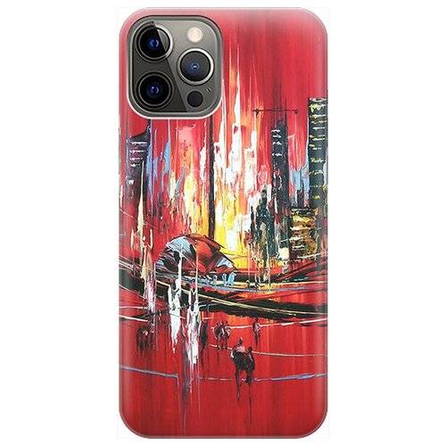 фото Ультратонкий силиконовый чехол-накладка для apple iphone 12 pro max с принтом "акварельный город" gosso