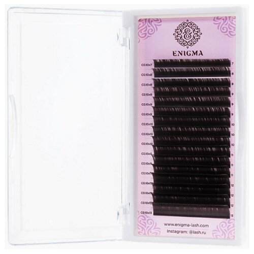 Купить Enigma Ресницы для наращивания цвет Мокка микс 0, 10/D/7-13mm (16 линий) / Энигма, коричневый, искусственное волокно
